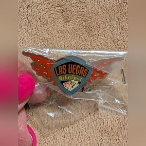 Vintage Las Vegas 2002 BikeFest Pin with Flames
